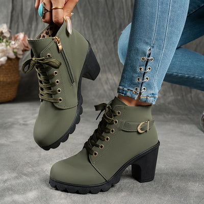 Bellanza | Mid-Heel Ankle Boots with Side Zipper