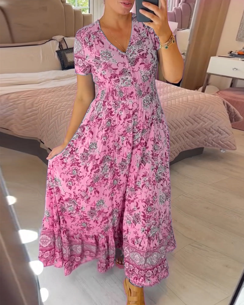 Wibia | Floral Dress with V-Neck