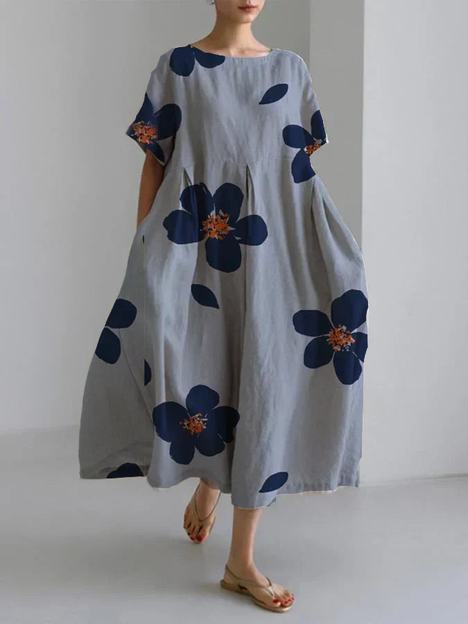 Raffaella | Long Floral Dress with Elegant Details