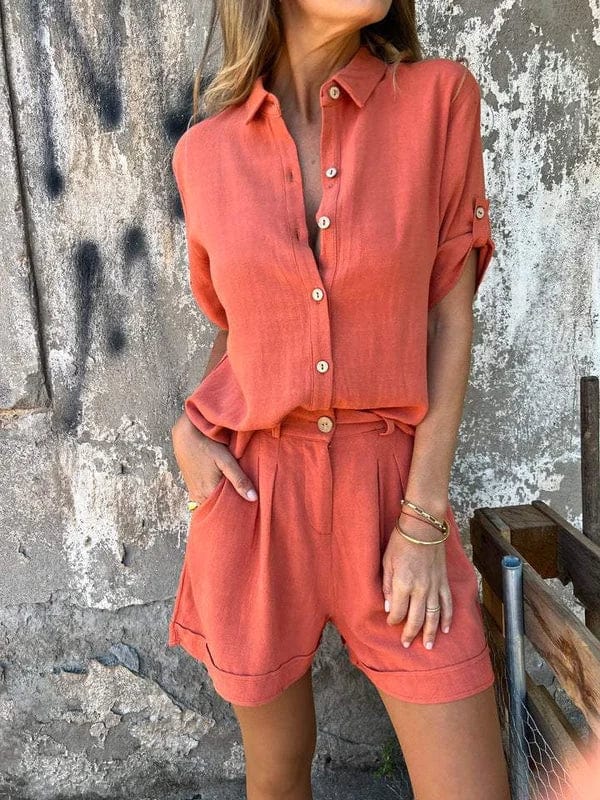 Pauline - cotton and linen blouse set