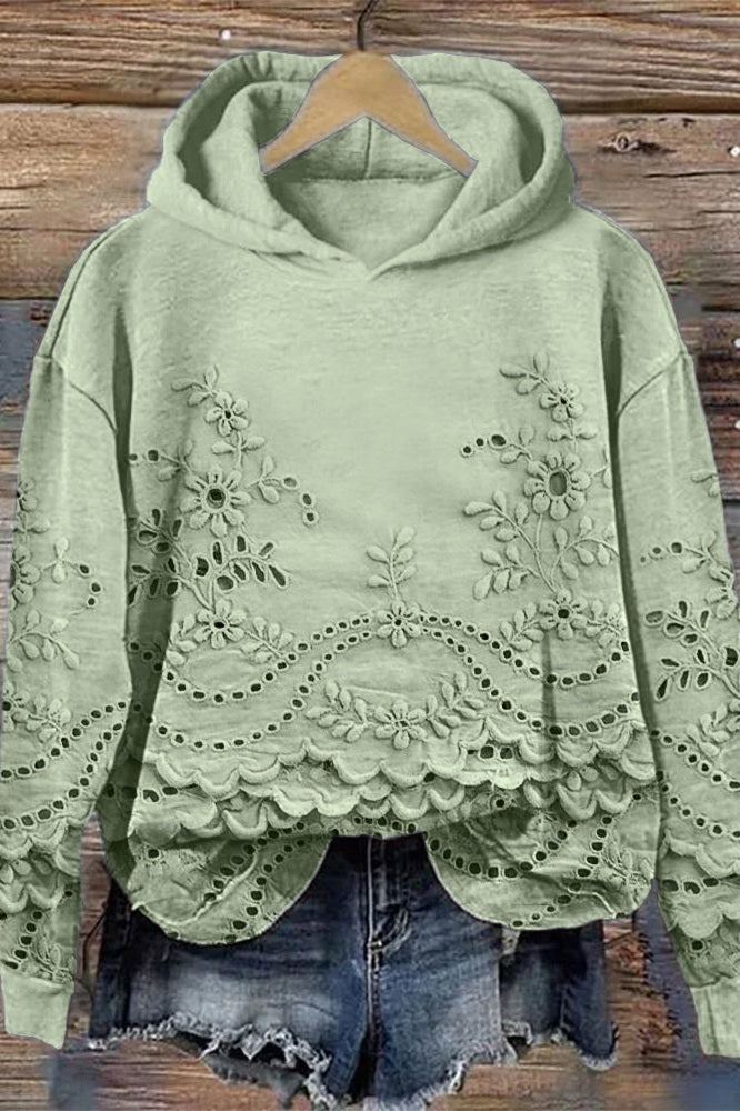 Lace Hoodie Sweater Prato
