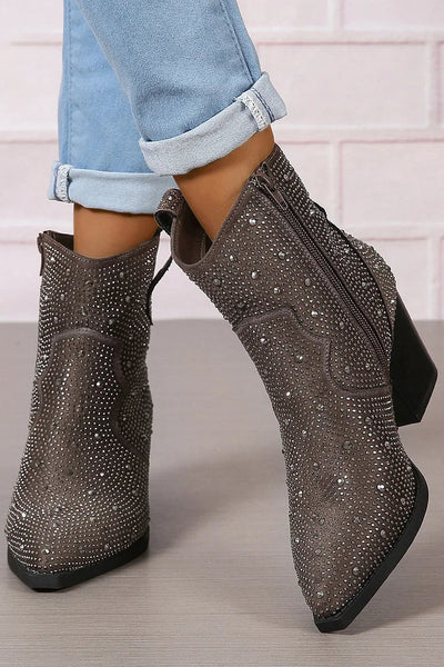 Melas | Elegant ankle boots with patchwork and zip