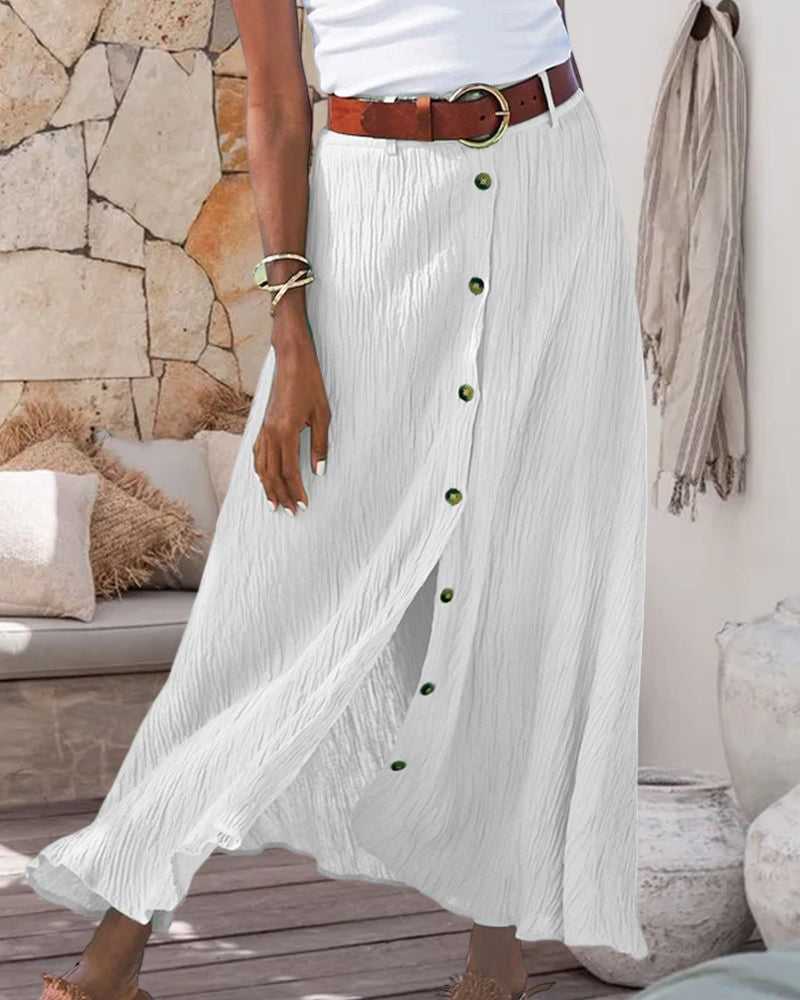 Syndy™ | Flowing Skirt with Buttons