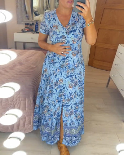 Wibia | Floral Dress with V-Neck