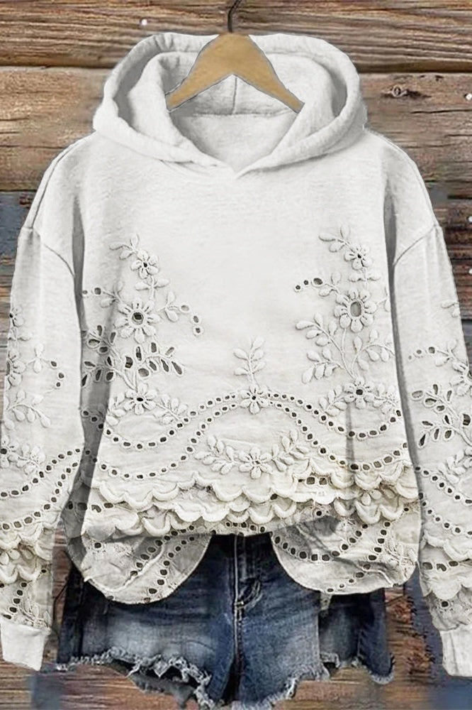Lace Hoodie Sweater Prato