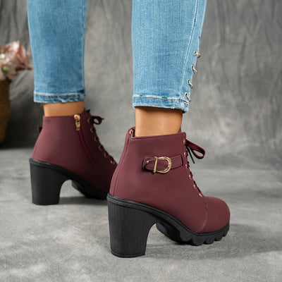 Bellanza | Mid-Heel Ankle Boots with Side Zipper