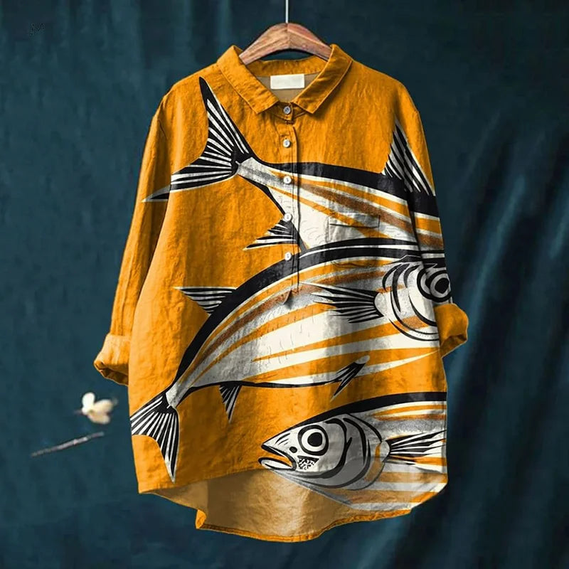Joanne | Fish Art Blouse