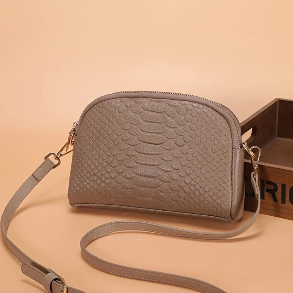 Cora | Chic Mini Crossbody Bag in Faux Leather with Crocodile Texture