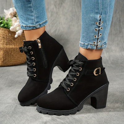 Bellanza | Mid-Heel Ankle Boots with Side Zipper