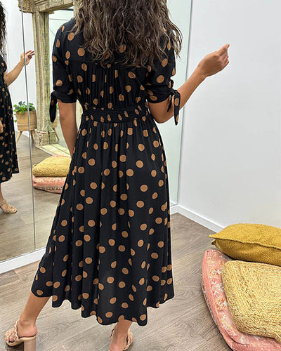 Monique™ | Elegant Polka Dot Dress