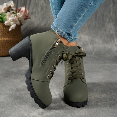 Bellanza | Mid-Heel Ankle Boots with Side Zipper