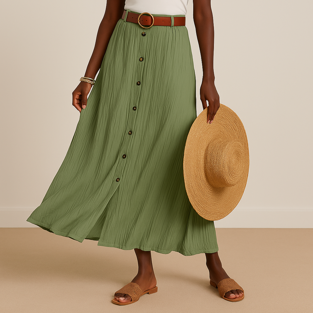 Syndy™ | Flowing Skirt with Buttons