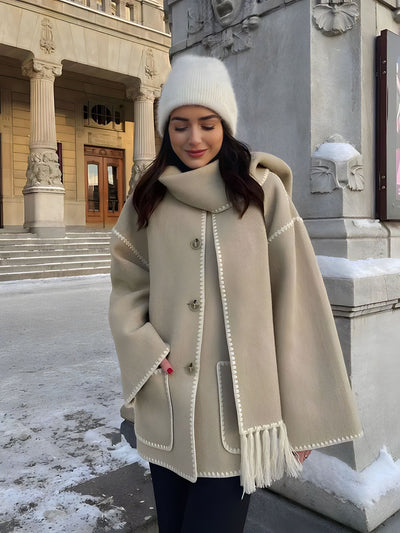 Sionne | Fringed Jacket with Scarf