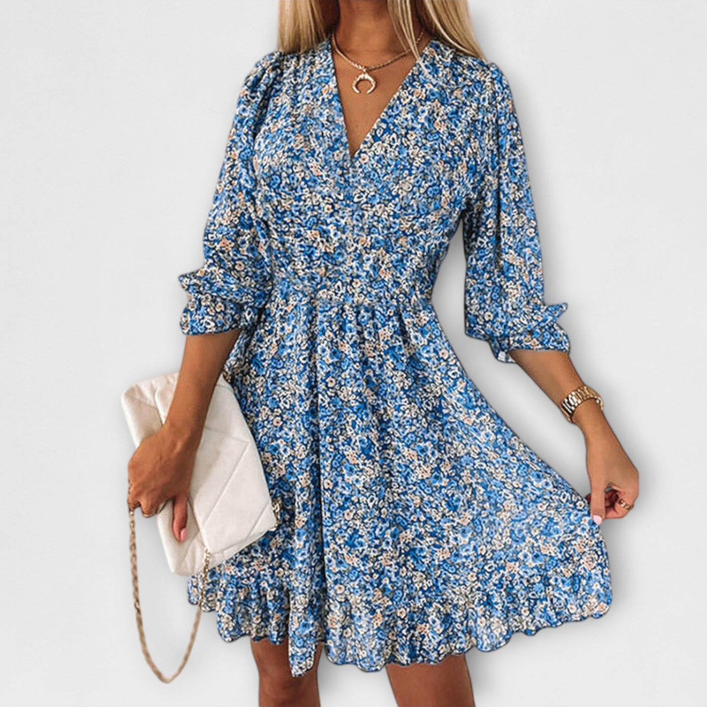 Marianna | Floral Dress with Puff Sleeves