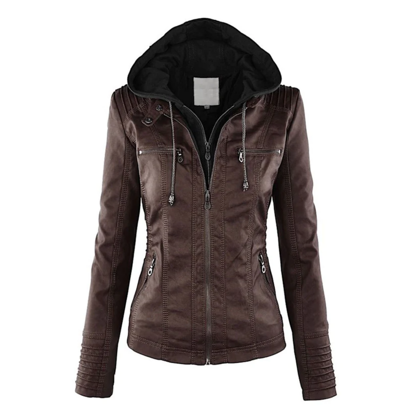Emma | Leather Jacket with Hood