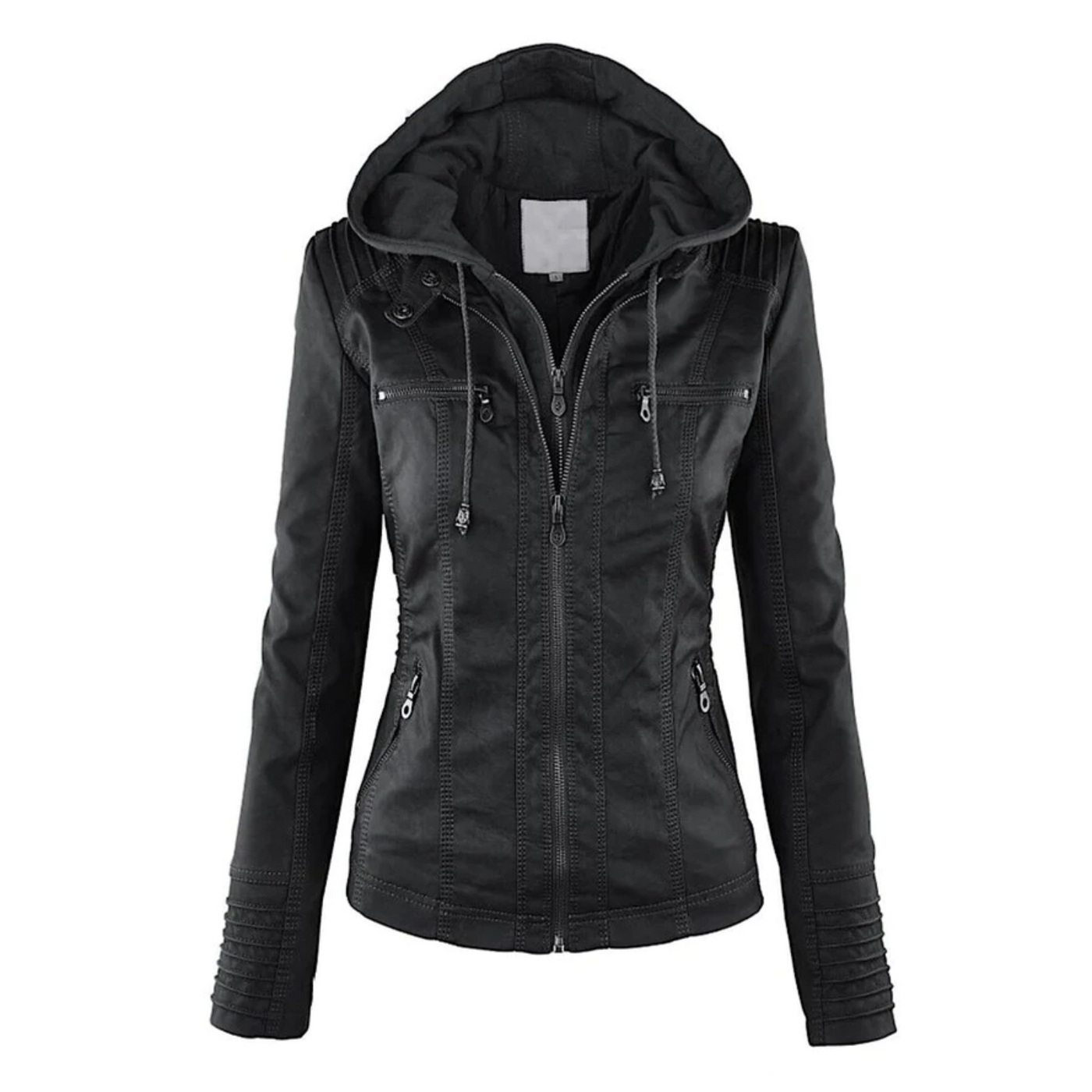 Emma | Leather Jacket with Hood