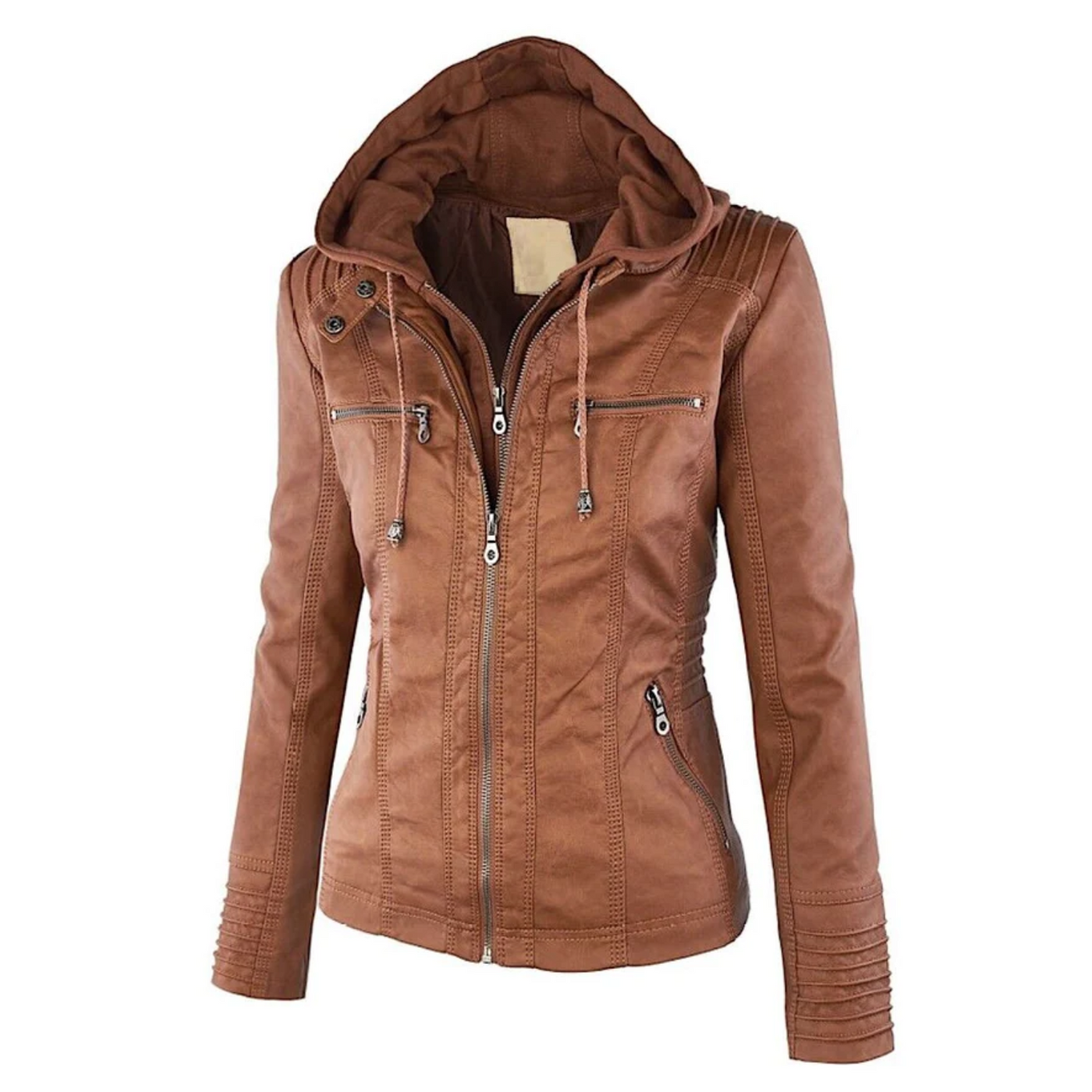 Emma | Leather Jacket with Hood