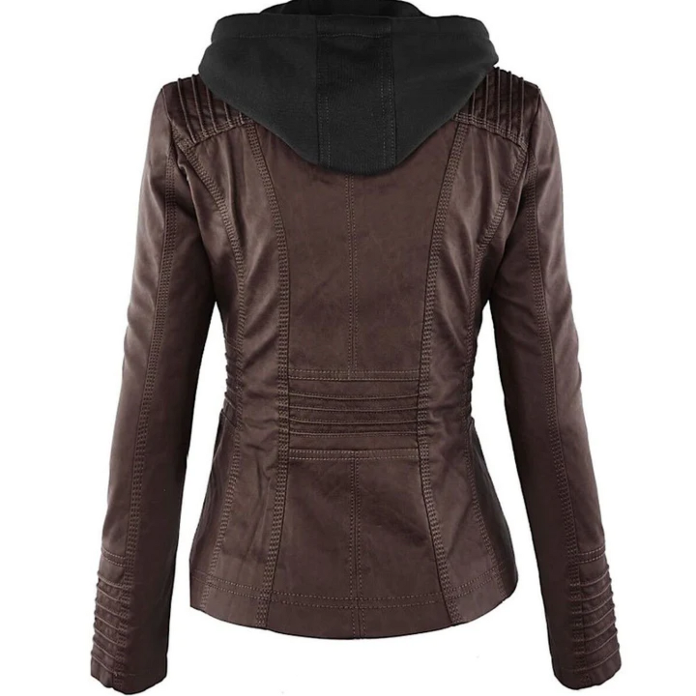 Emma | Leather Jacket with Hood