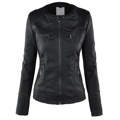 Emma | Leather Jacket with Hood