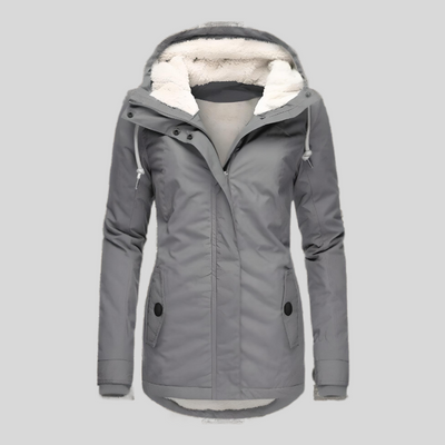Alienor | Waterproof Long Jacket with Hood and Lining