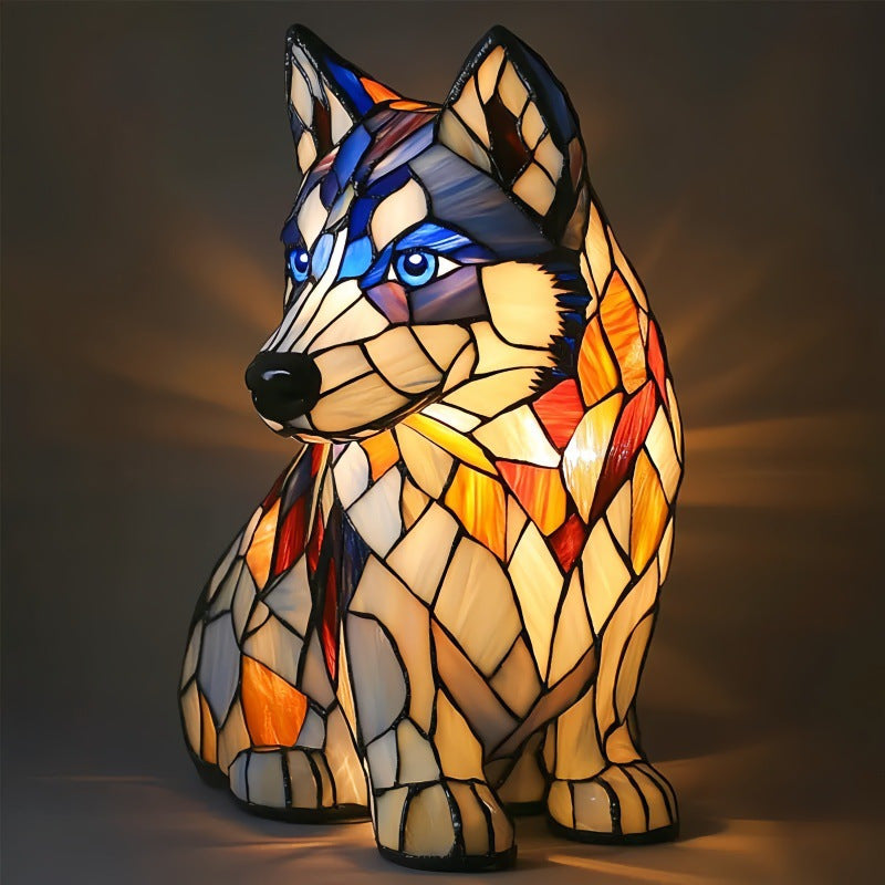 Rex | Magical Dog Lamp in Coloured Glass