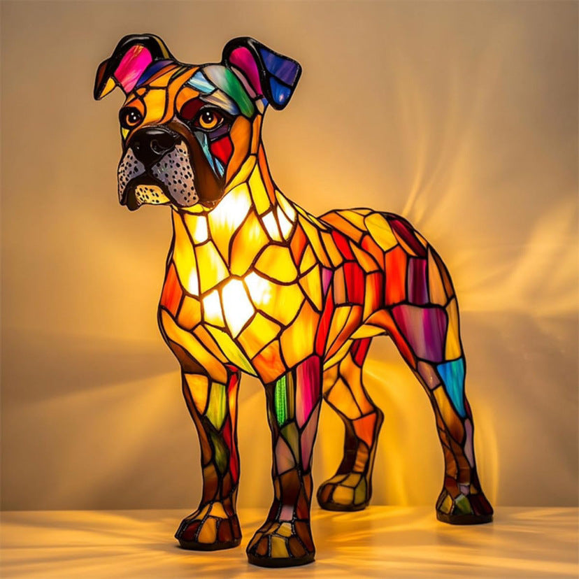 Tyson | Magisk Dog Lamp in Coloured Glass