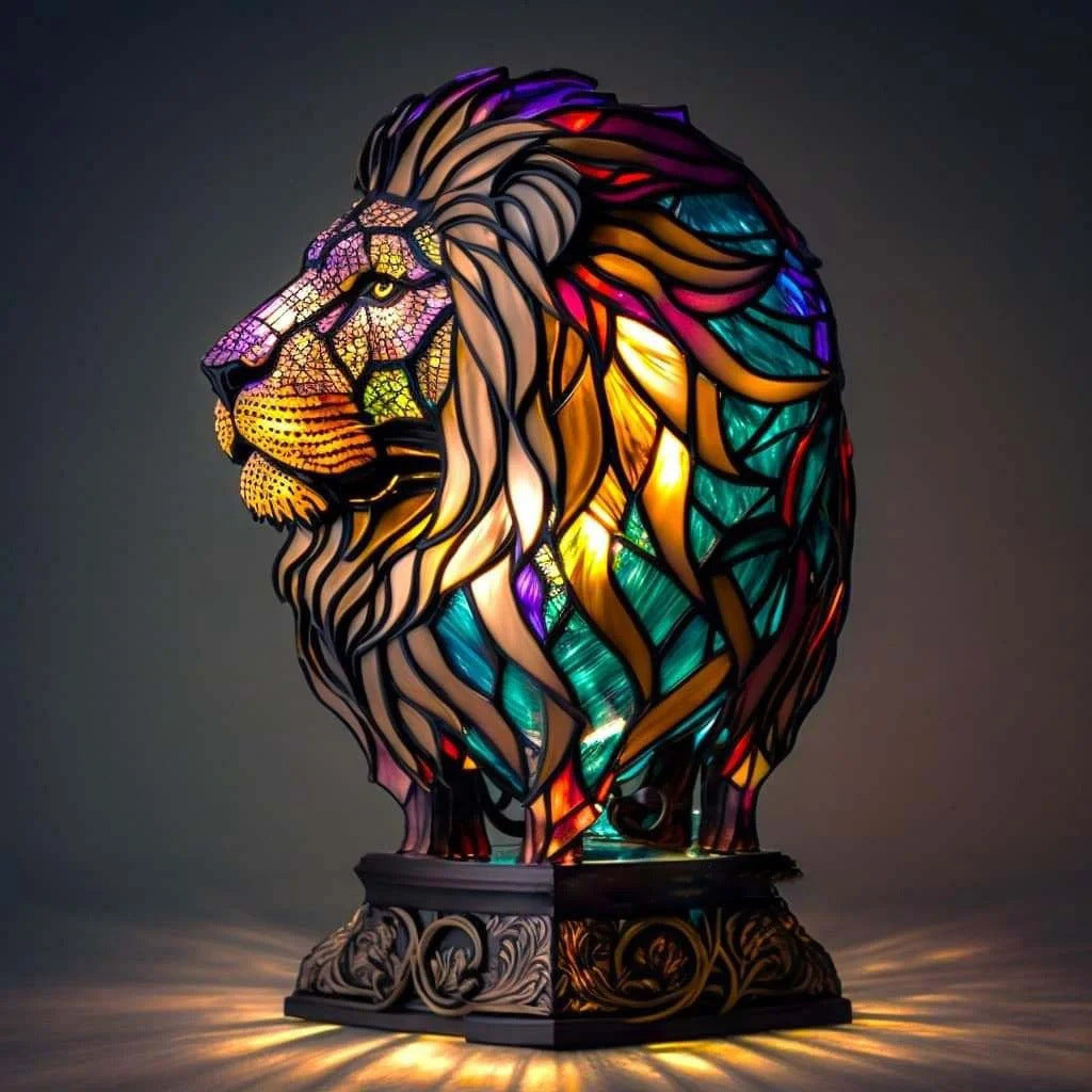 Simba | Magical Lion Lamp in Coloured Glass