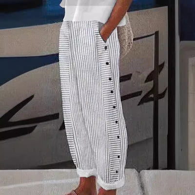 Sera™ | Striped Trousers with Buttons