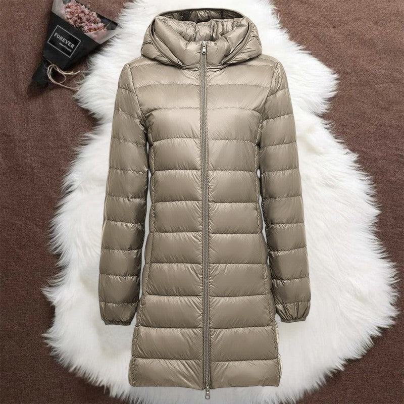 Helsa Long Padded Mid-Season Jacket | Champagne
