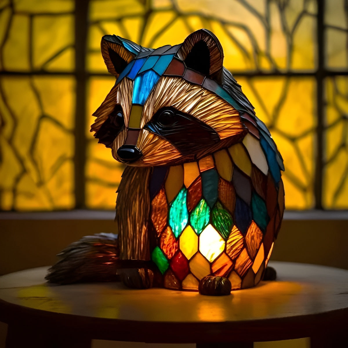 Filou | Magical Raccoon Lamp in Coloured Glass