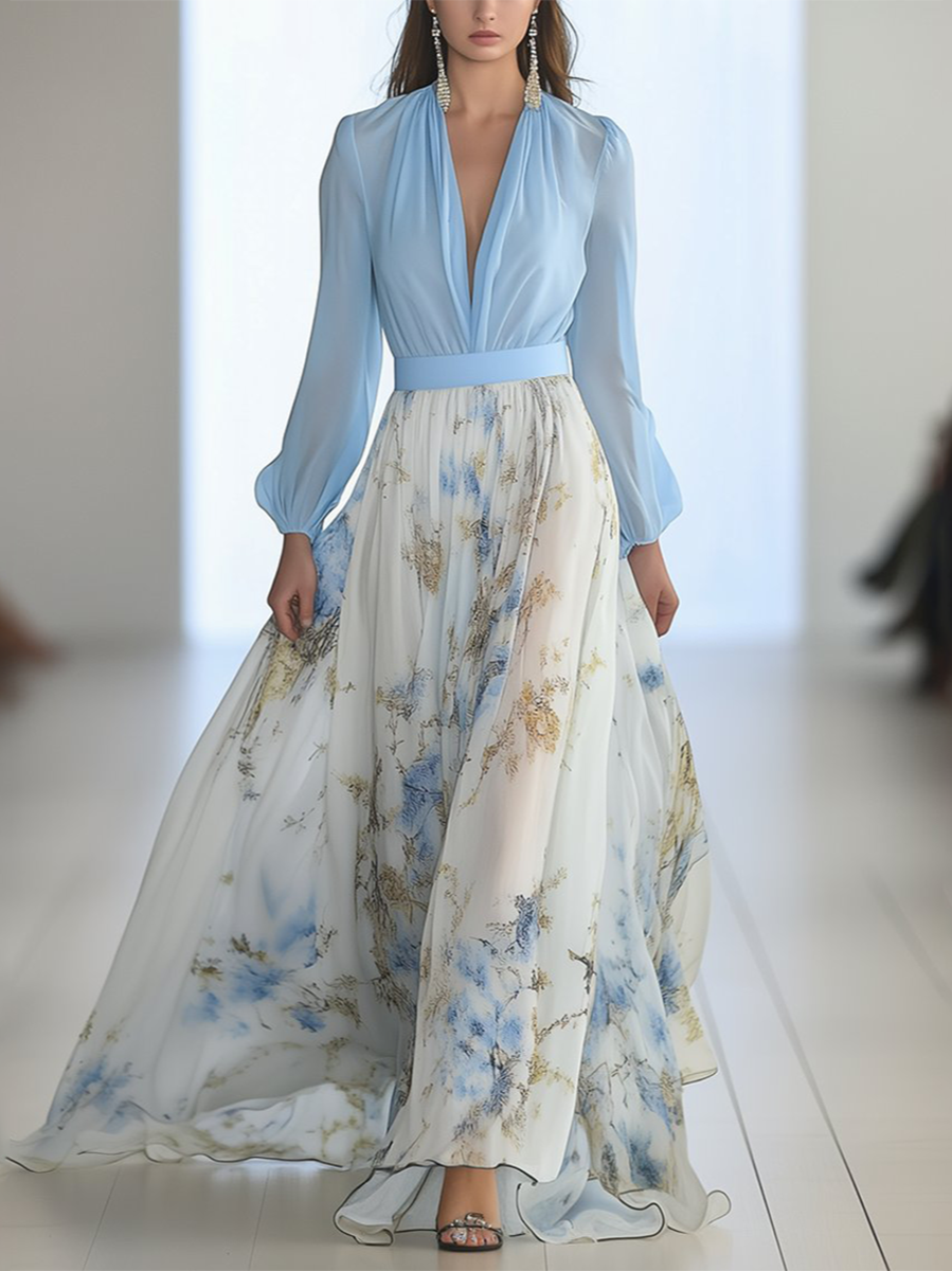 Dolores - Long Floral Print Dress
