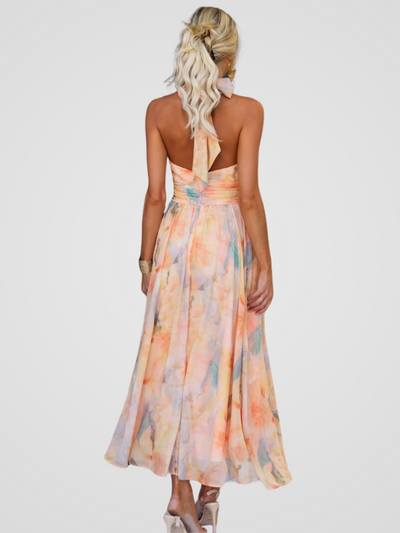 Sarah | Peach flower dress