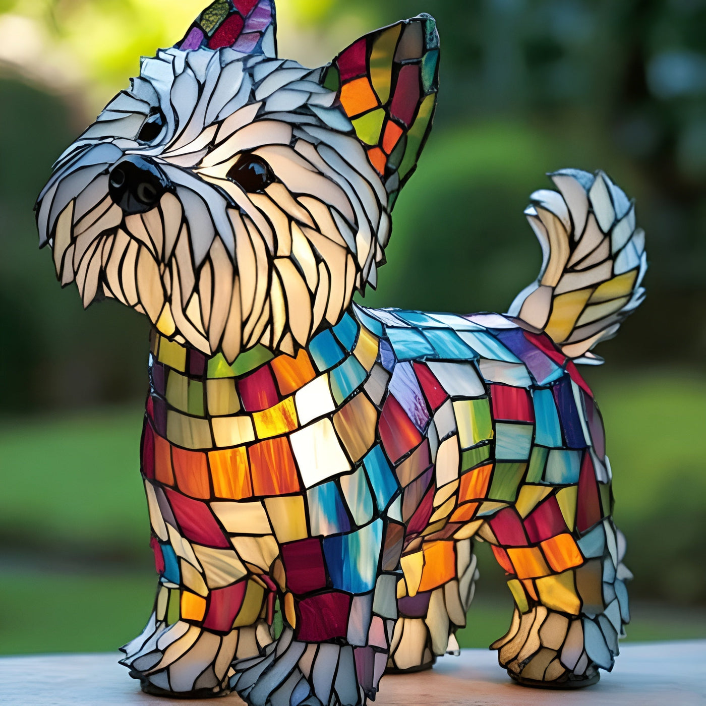 Max | Magical Coloured Glass Dog Lamp
