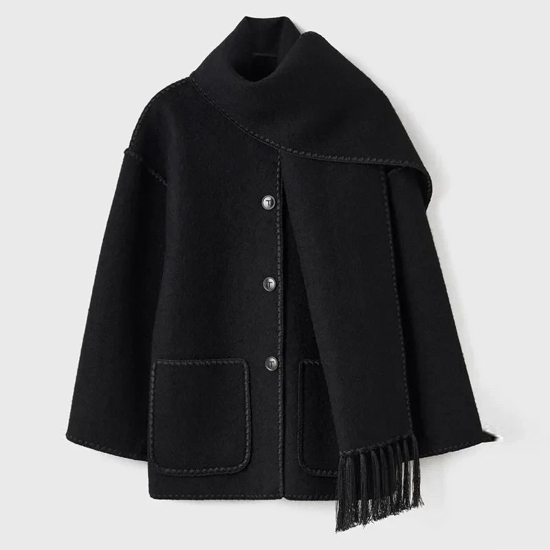 Sionne | Fringed Jacket with Scarf