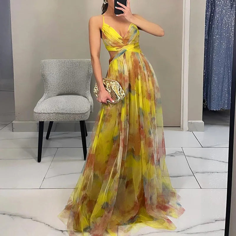 Giselle - Charming Maxi Dress with Floral Pattern