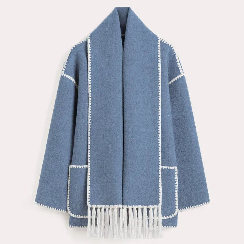 Sionne | Fringed Jacket with Scarf