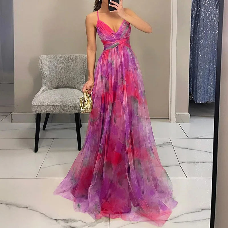 Giselle - Charming Maxi Dress with Floral Pattern