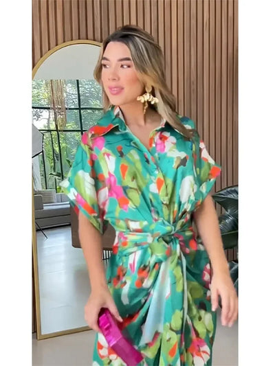 Valentina - Floral Maxi Dress with Buttons
