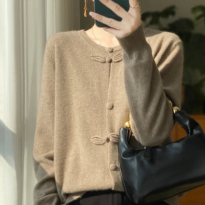 Beatrice | Cashmere Bow Accented Cardigan