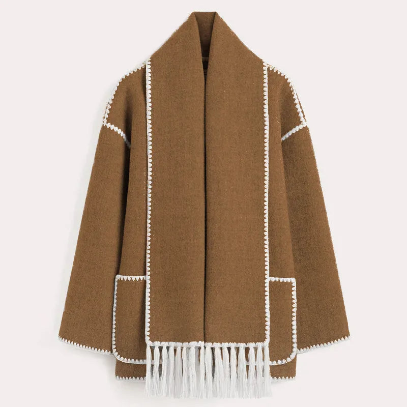 Sionne | Fringed Jacket with Scarf