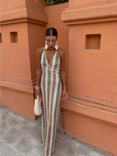 Roxanne™ | Backless Dress with Halter Neck