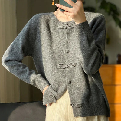 Beatrice | Cashmere Bow Accented Cardigan