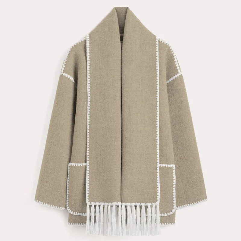 Sionne | Fringed Jacket with Scarf