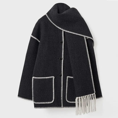 Sionne | Fringed Jacket with Scarf