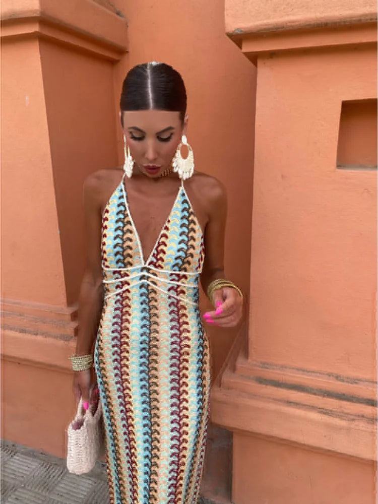 Roxanne™ | Backless Dress with Halter Neck