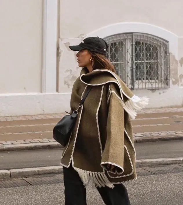 Sionne | Fringed Jacket with Scarf