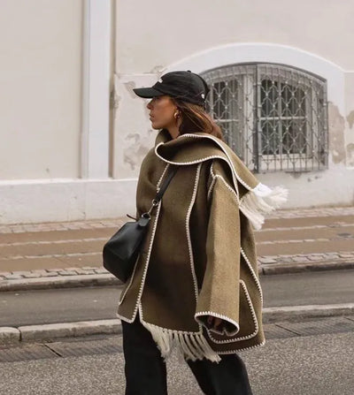 Sionne | Fringed Jacket with Scarf