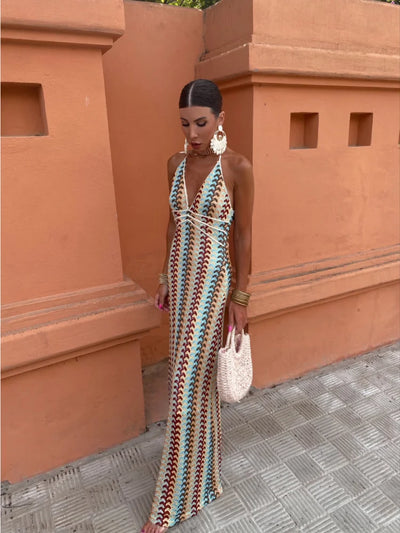 Roxanne™ | Backless Dress with Halter Neck
