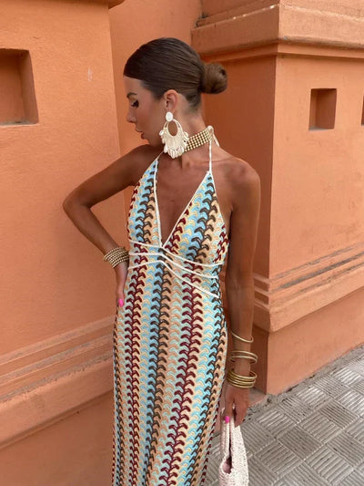 Roxanne™ | Backless Dress with Halter Neck