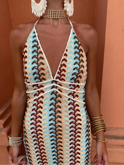 Roxanne™ | Backless Dress with Halter Neck